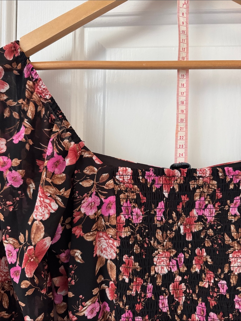 Forever 21 Black Floral Square-Neck Mini Dress with Pink & Brown Flowers - Picture 6 of 6